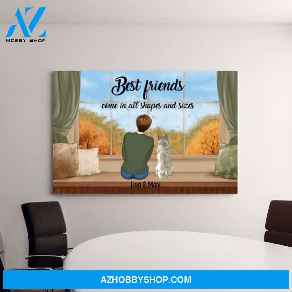 Personalized Canvas, Best Friends Come In All Shape, Gift for Dog Lovers, Cat Lovers