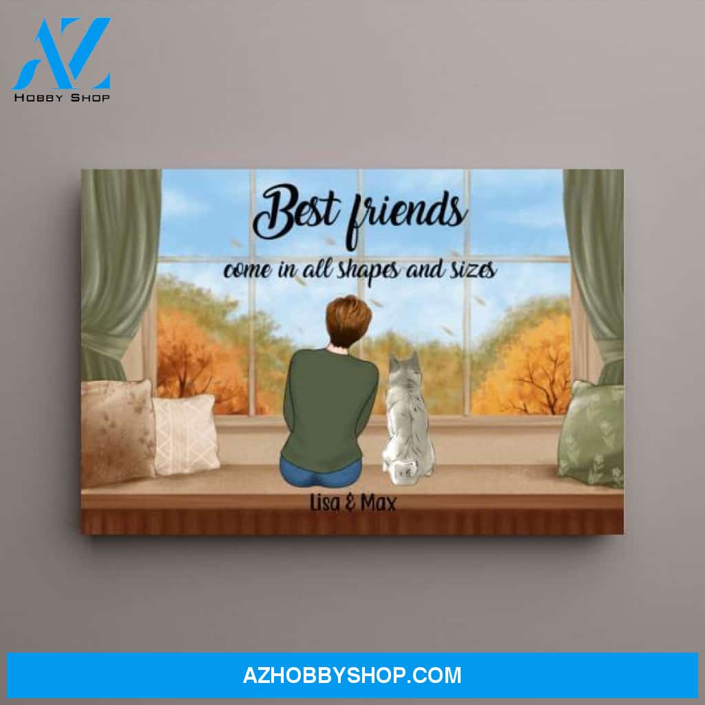 Personalized Canvas, Best Friends Come In All Shape, Gift for Dog Lovers, Cat Lovers
