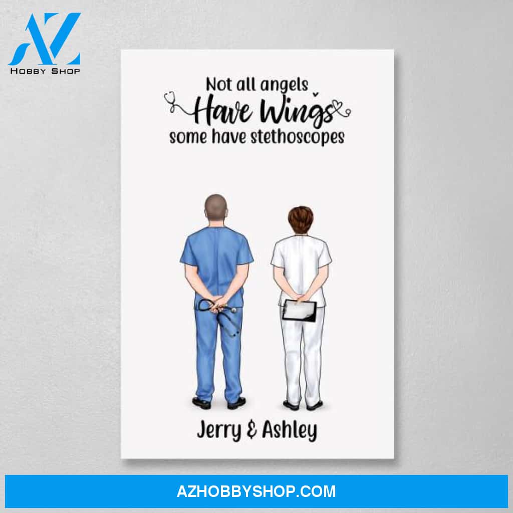Personalized Canvas, Doctor Couple and Colleagues, Gift for Doctors