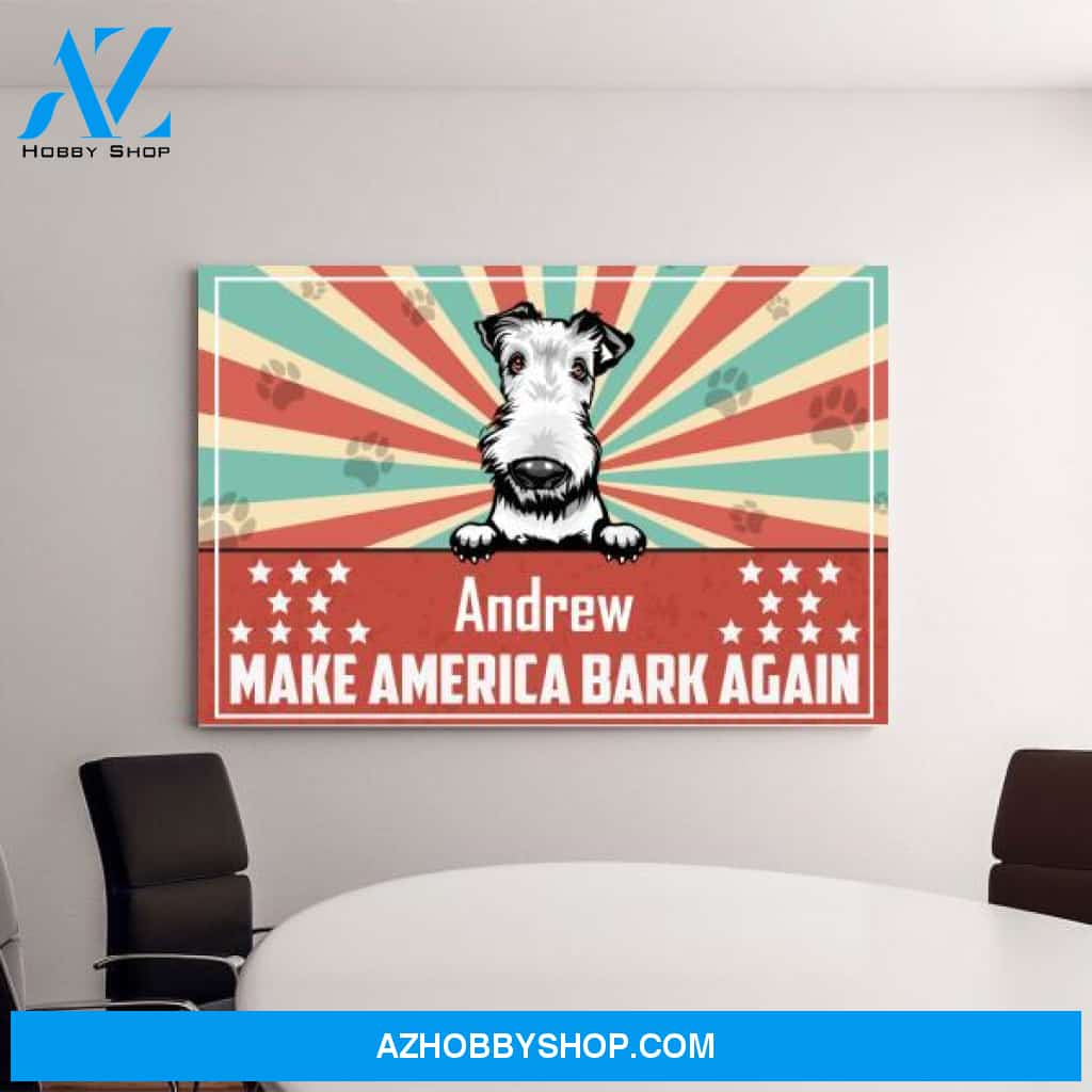 Personalized Canvas, Dogs Make America Bark Again Gift for Fourth Of July