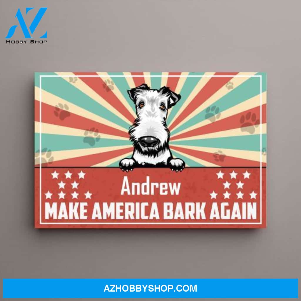 Personalized Canvas, Dogs Make America Bark Again Gift for Fourth Of July