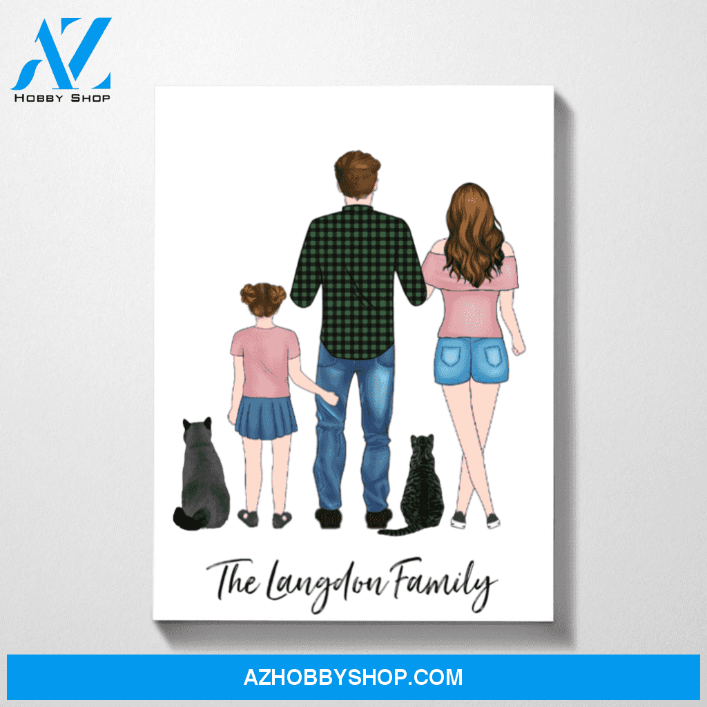 Personalized Canvas, Family and Cats Gifts for Family Members