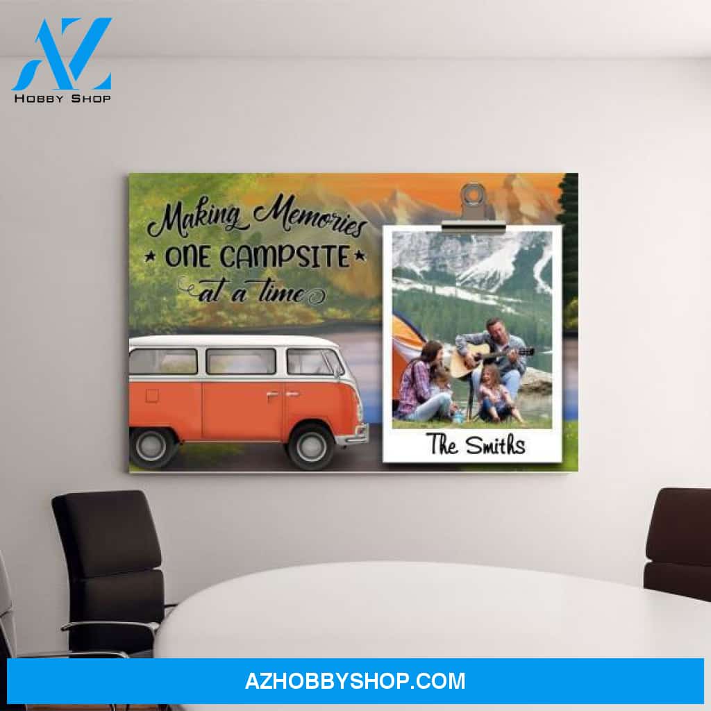Personalized Canvas, Family Camping Memory, Gift for Camping Lover, Whole Family