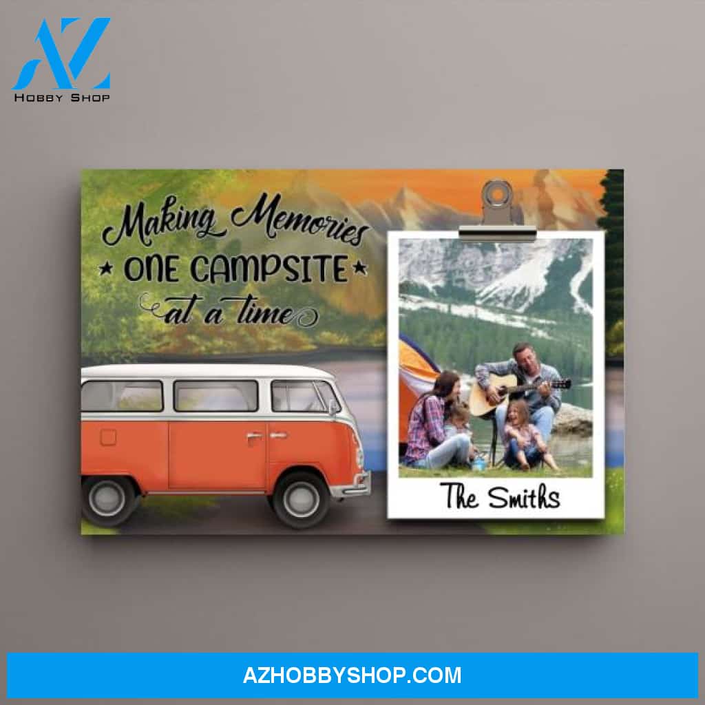 Personalized Canvas, Family Camping Memory, Gift for Camping Lover, Whole Family