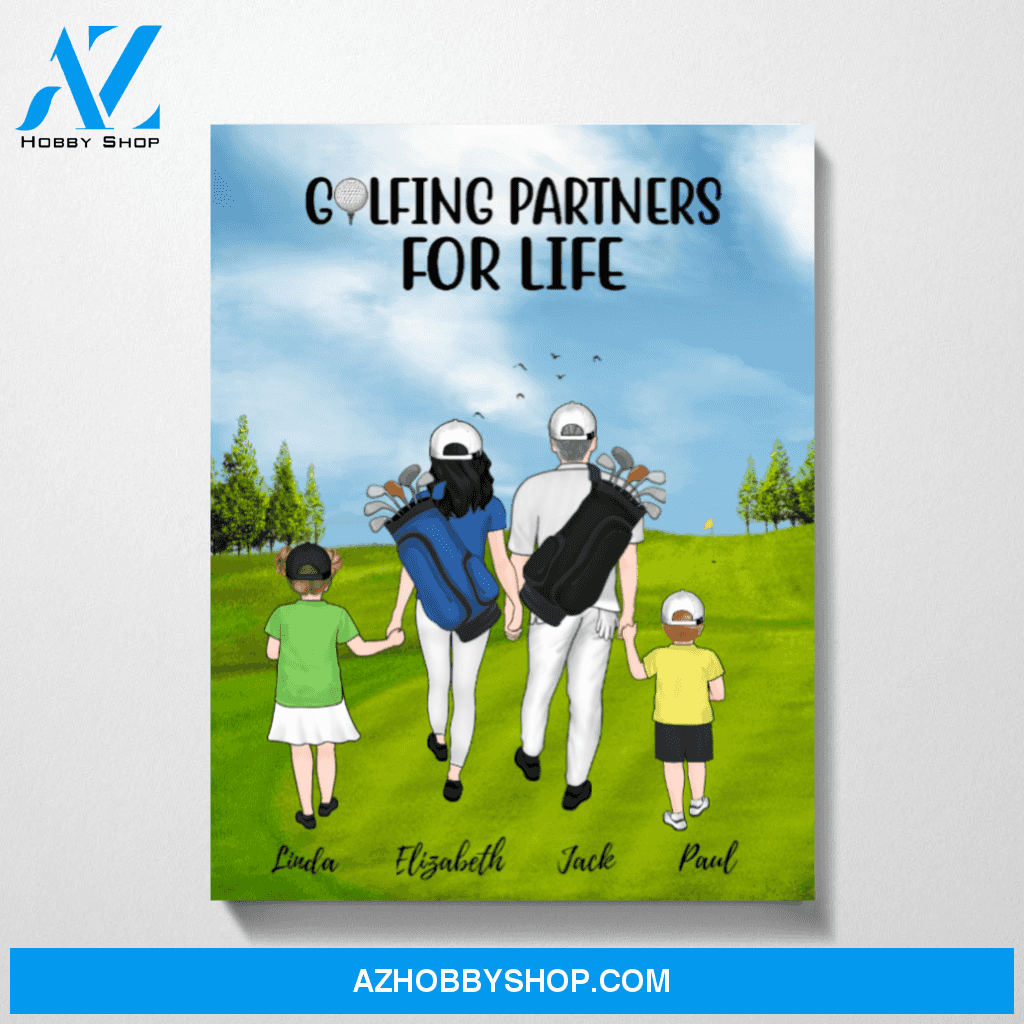 Personalized Canvas, Golf Family Gift for Golf Lovers