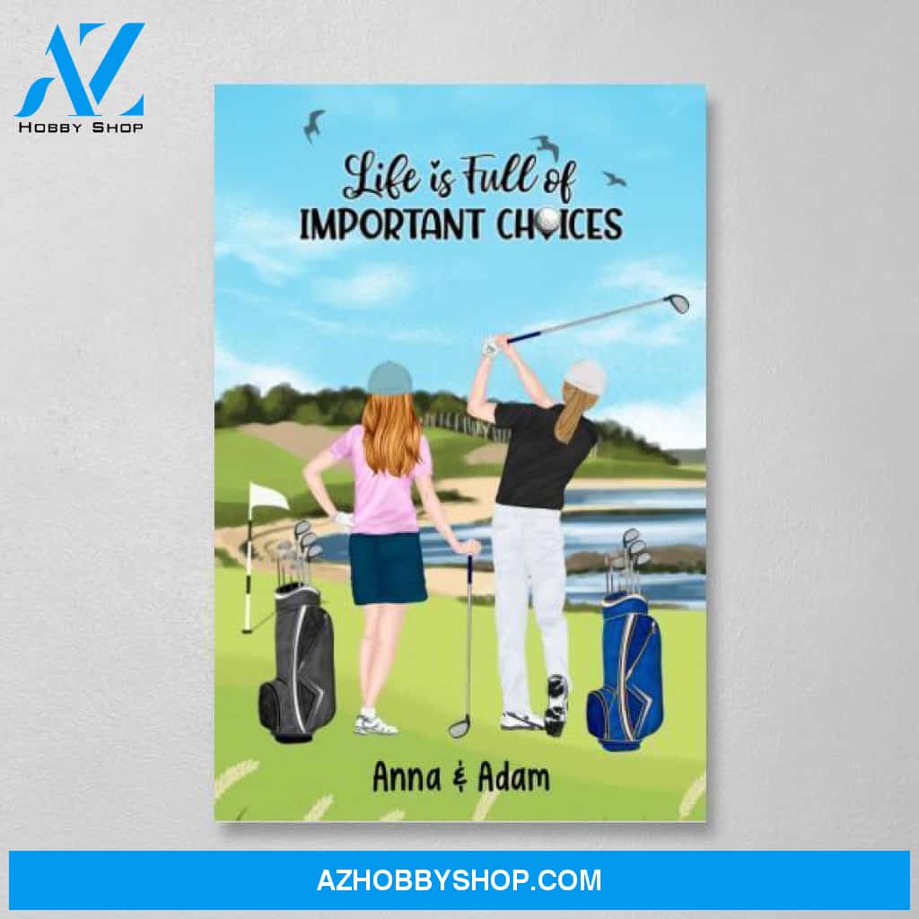Personalized Canvas, Golf Partners - Couple And Friends Gift, Gift For Golfers