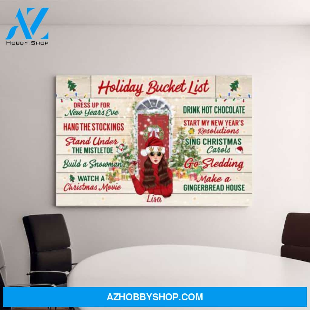 Personalized Canvas, Holiday Bucket List, Christmas Gift For Friends, Sisters