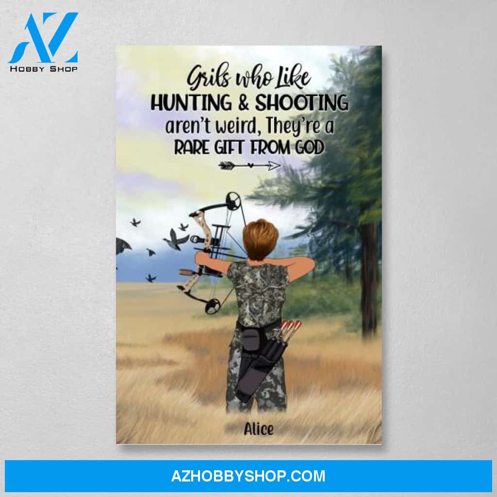 Personalized Canvas, Hunting Girl, Gift for Hunters