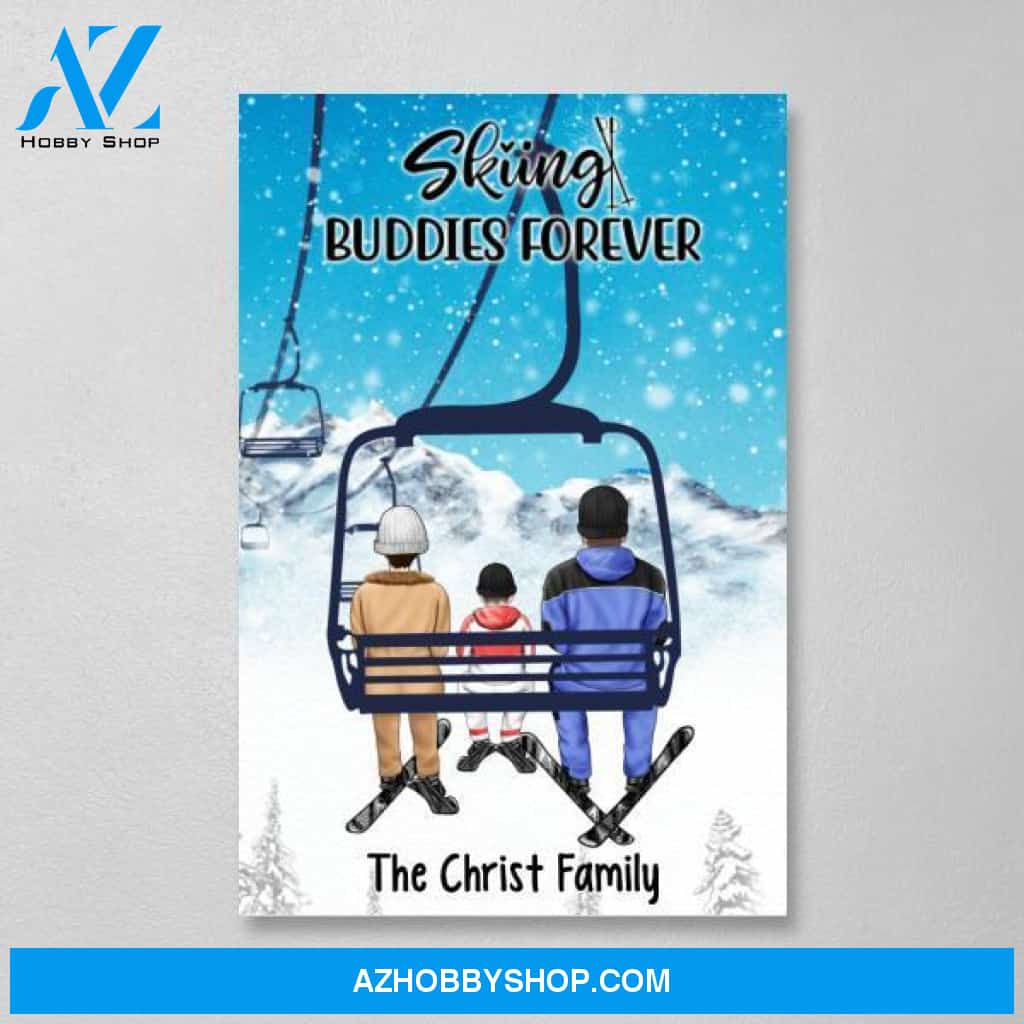 Personalized Canvas, Ski Lift Family, Gift For Winter And Ski Lift Lovers