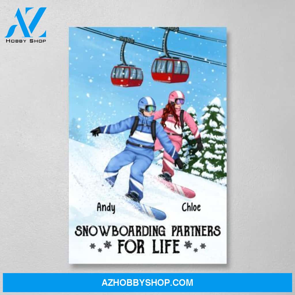 Personalized Canvas, Snowboarding Partners And Solo, Gift For Couple, Friends And Snowboarders