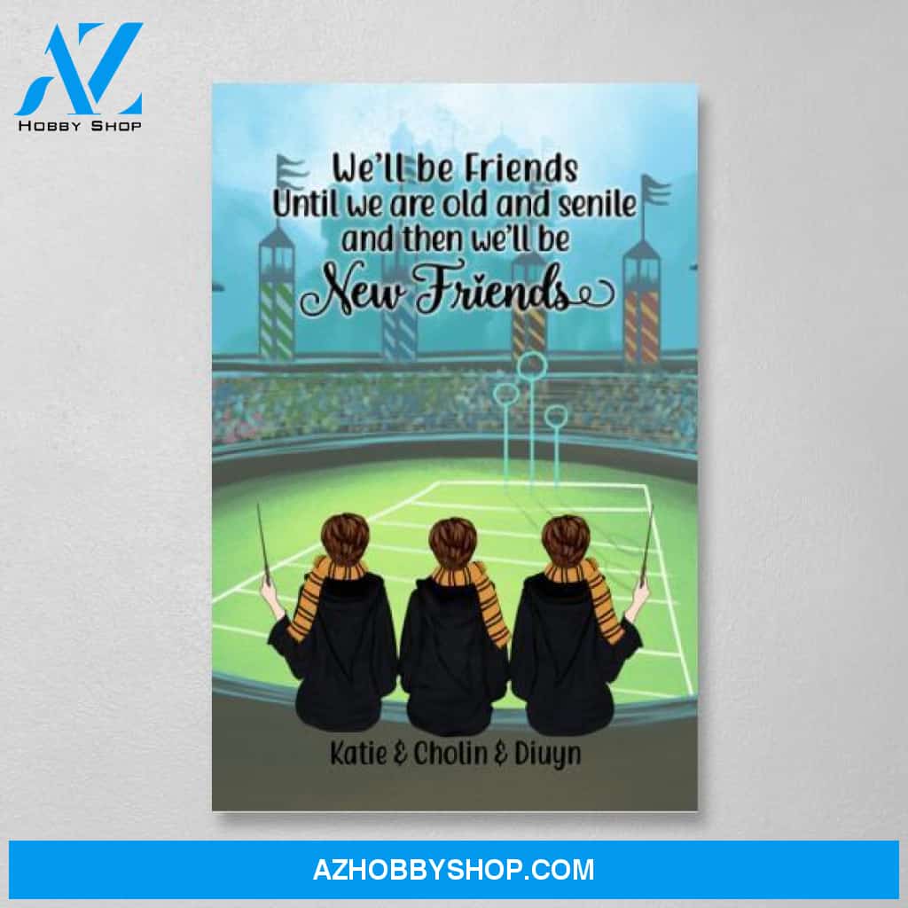 Personalized Canvas, Wizards Sisters and Friends, Gift for Halloween Season