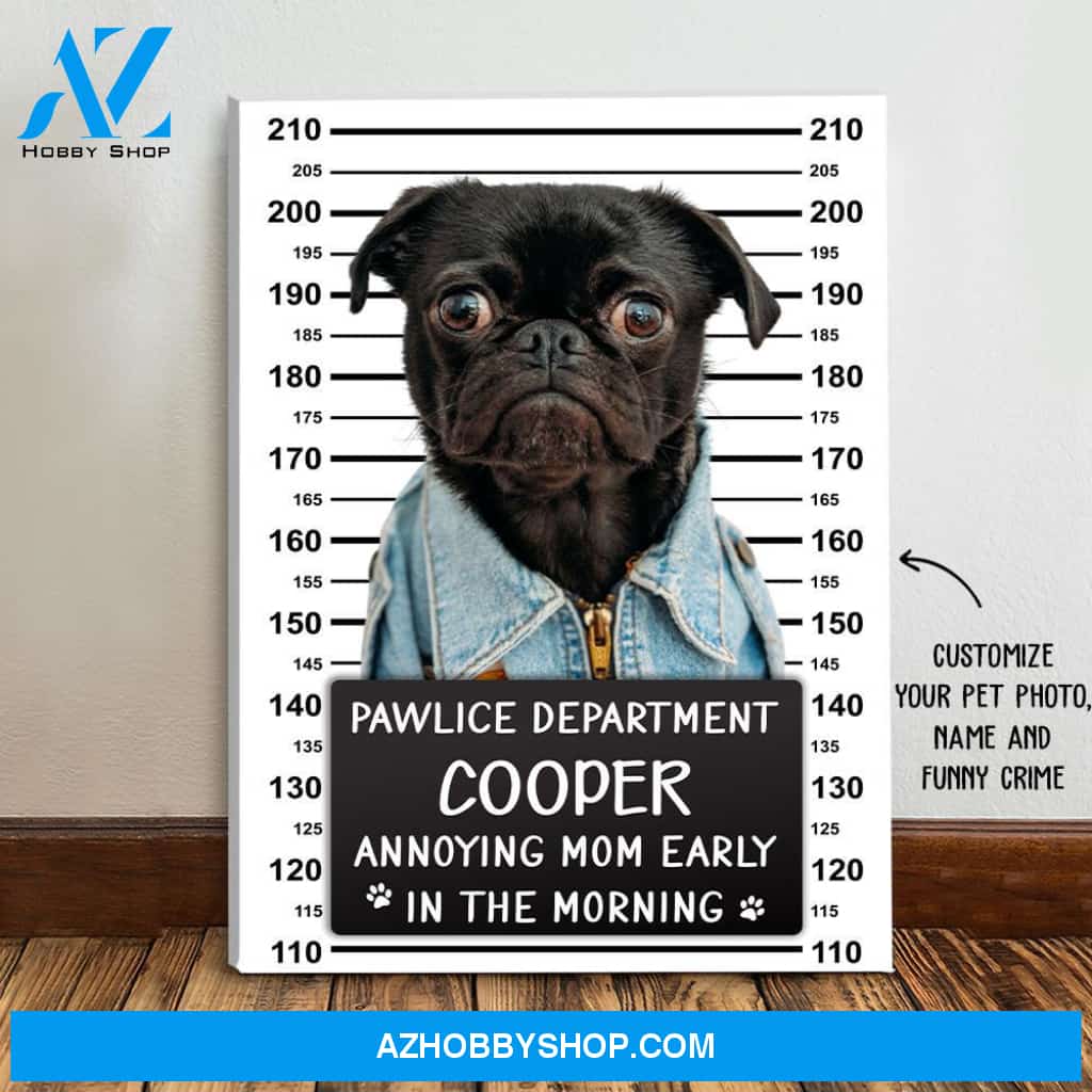 Pet Mugshot - Personalized Custom Matte Canvas