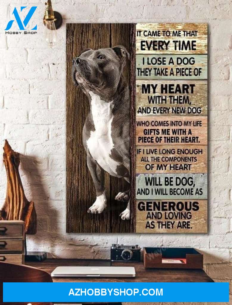 Pit Bull - all the components of my heart will be dog Pit bull Portrait Canvas Prints - Wall Art