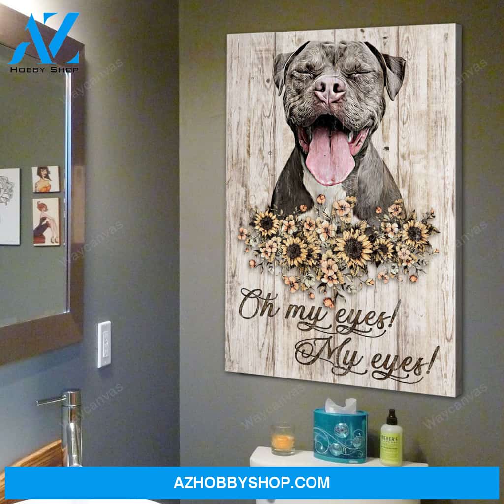 Pit bull - Oh my eyes, my eyes Pitbull Portrait Canvas Prints - Wall Art