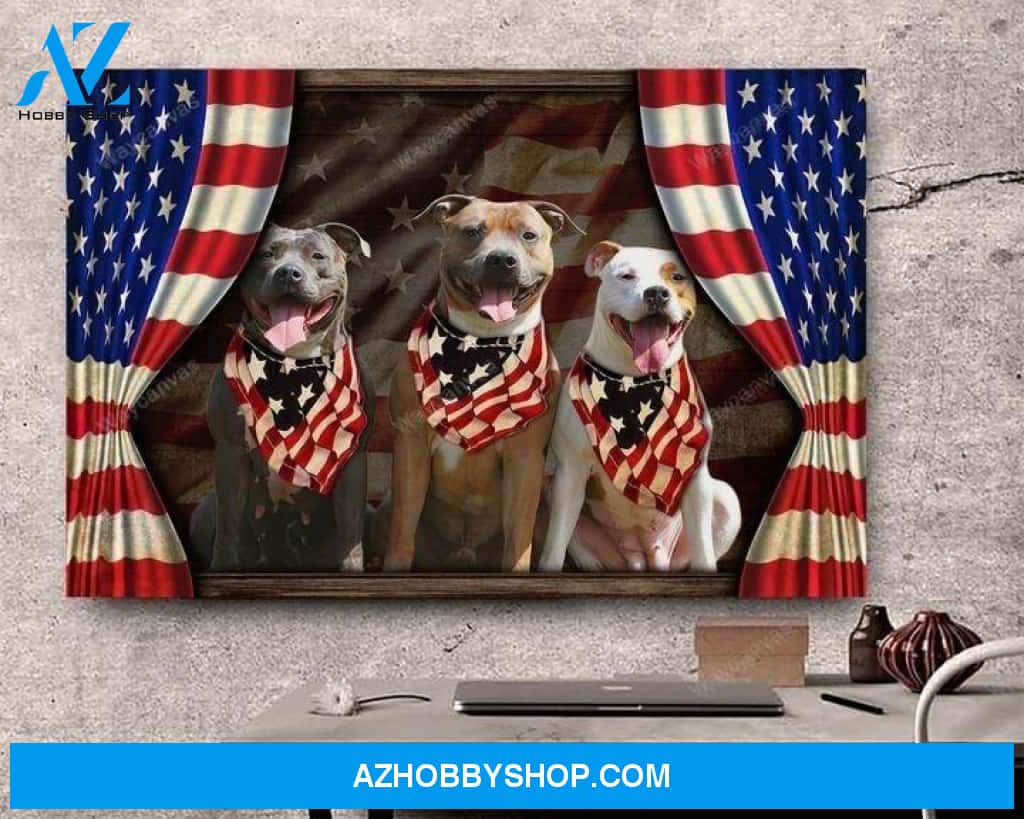 Pit bull - On the stage Landscape Canvas Prints - Wall Art
