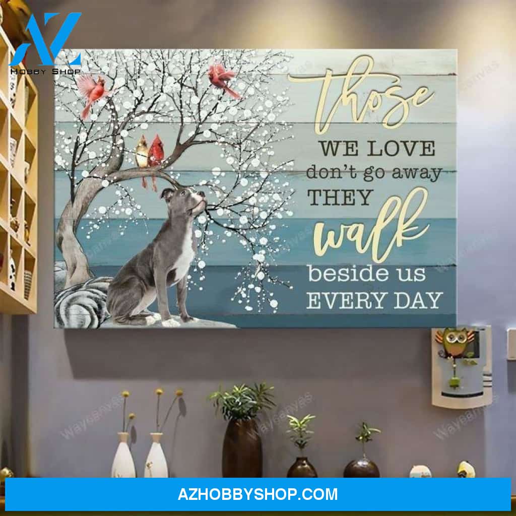 Pit bull - They walk beside us every day Landscape Canvas Prints - Wall Art