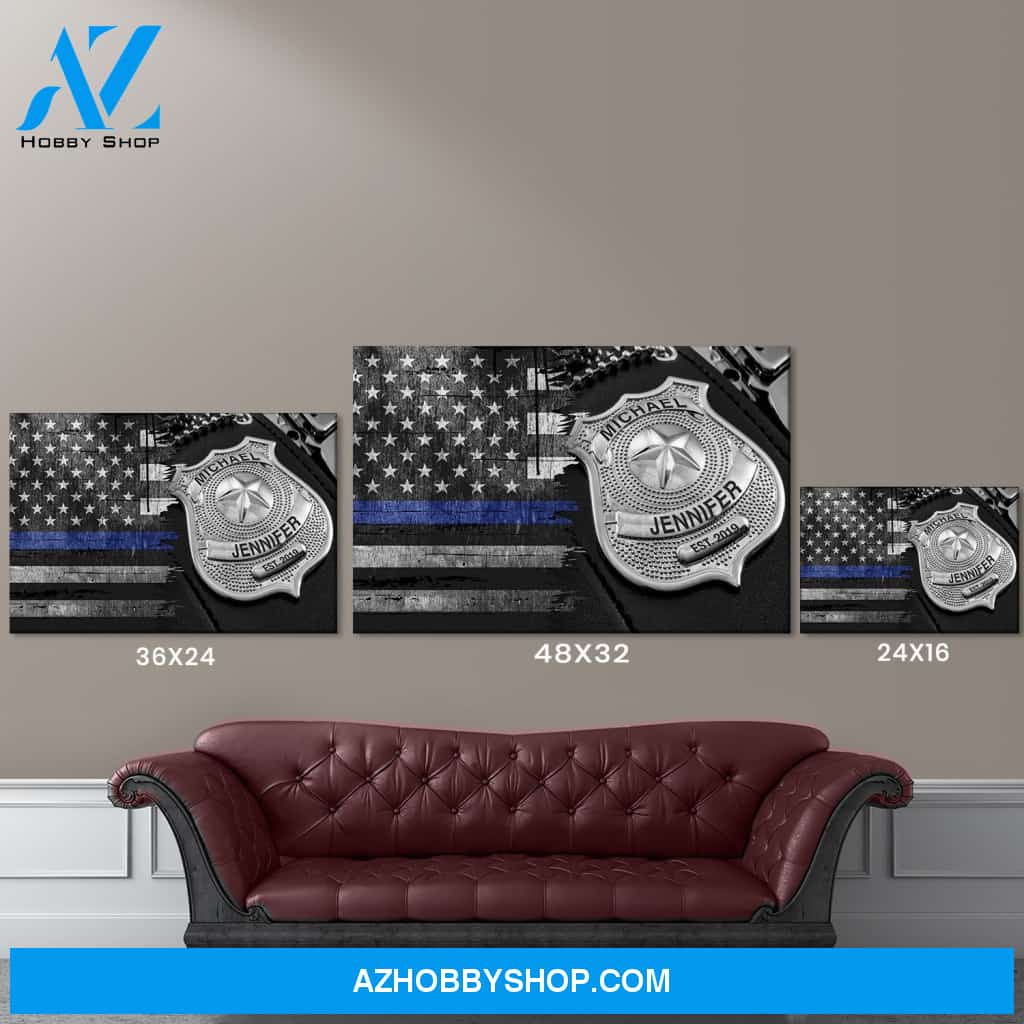 Police Badge Names Premium Canvas