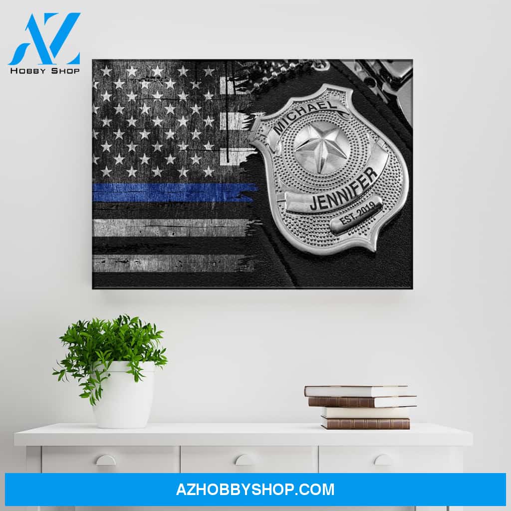 Police Badge Names Premium Canvas