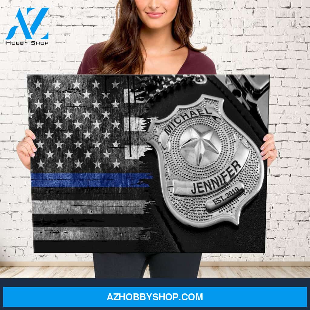 Police Badge Names Premium Canvas