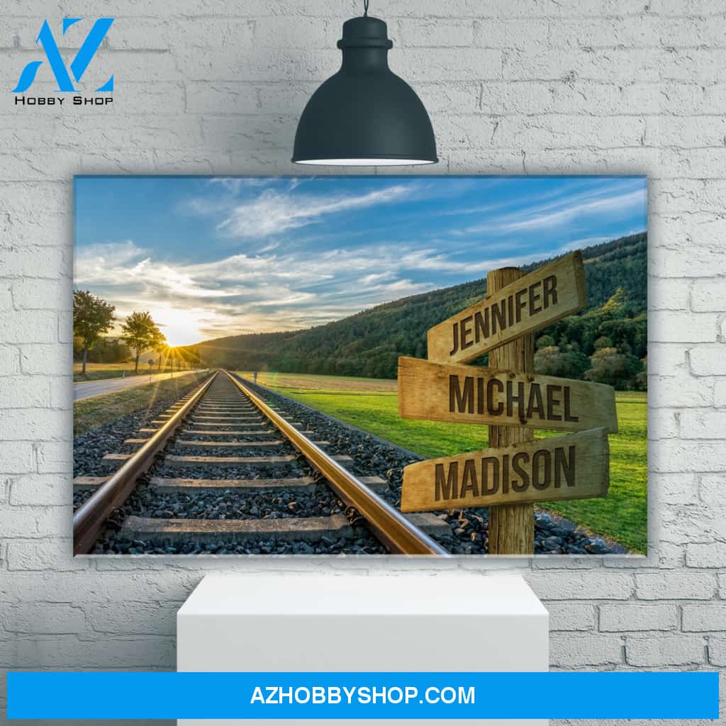 Railroad Track Color Multi-Names Premium Canvas