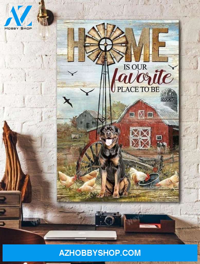 Rottweiler - Home is our favorite place to be Portrait Canvas Prints - Wall Art