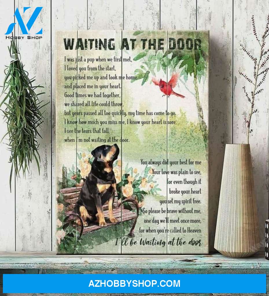 Rottweiler - Waiting at the door for you Rottweiler Portrait Canvas Prints - Wall Art