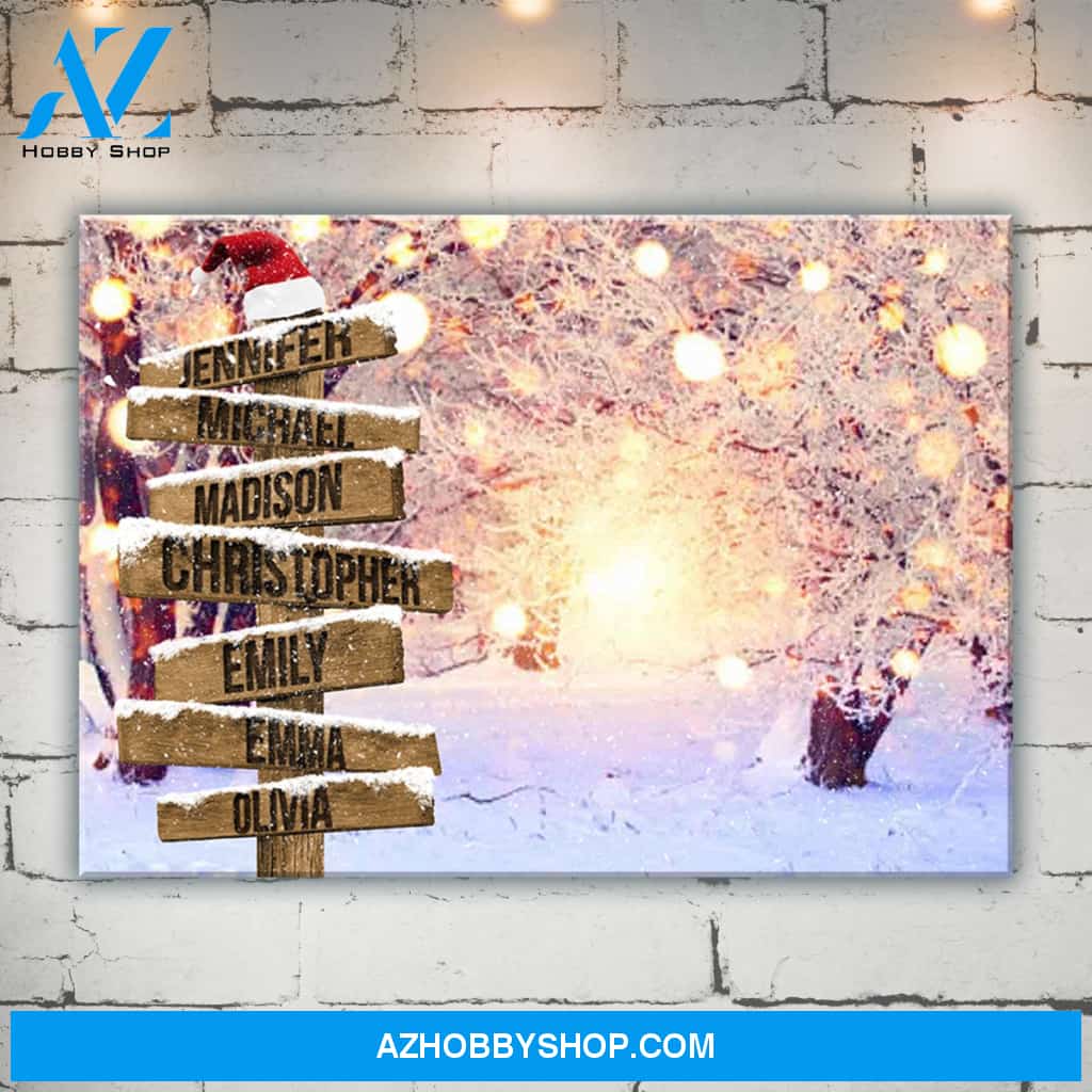 Snowy Christmas Multi-Name Premium Canvas