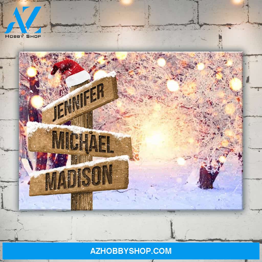 Snowy Christmas Multi-Name Premium Canvas