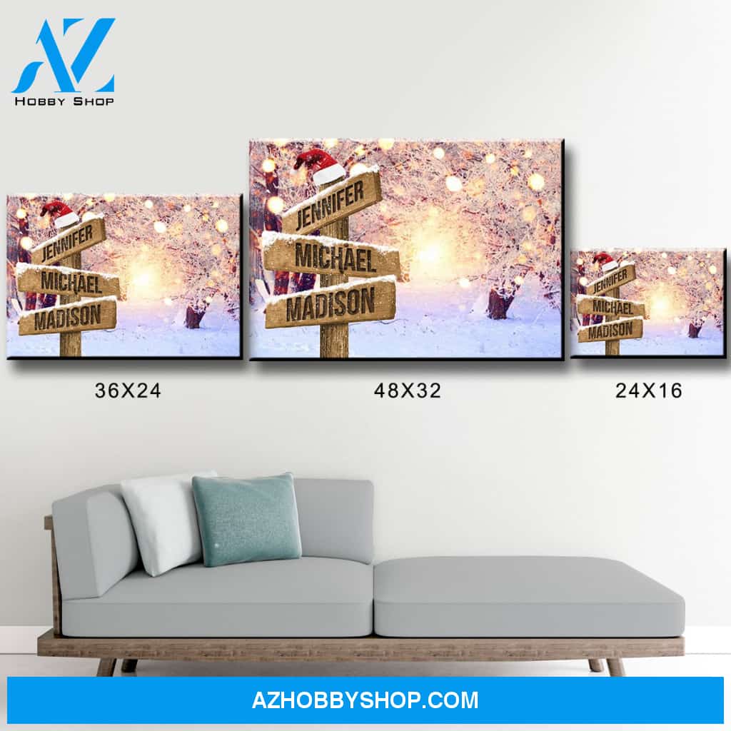 Snowy Christmas Multi-Name Premium Canvas