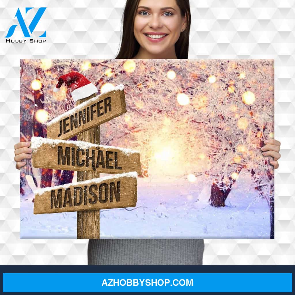 Snowy Christmas Multi-Name Premium Canvas