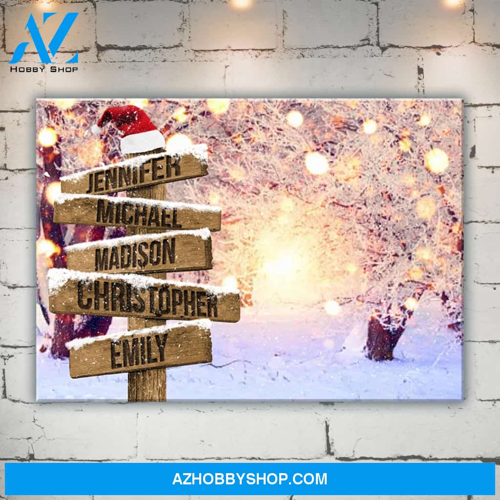 Snowy Christmas Multi-Name Premium Canvas