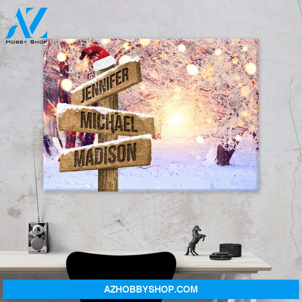 Snowy Christmas Multi-Name Premium Canvas