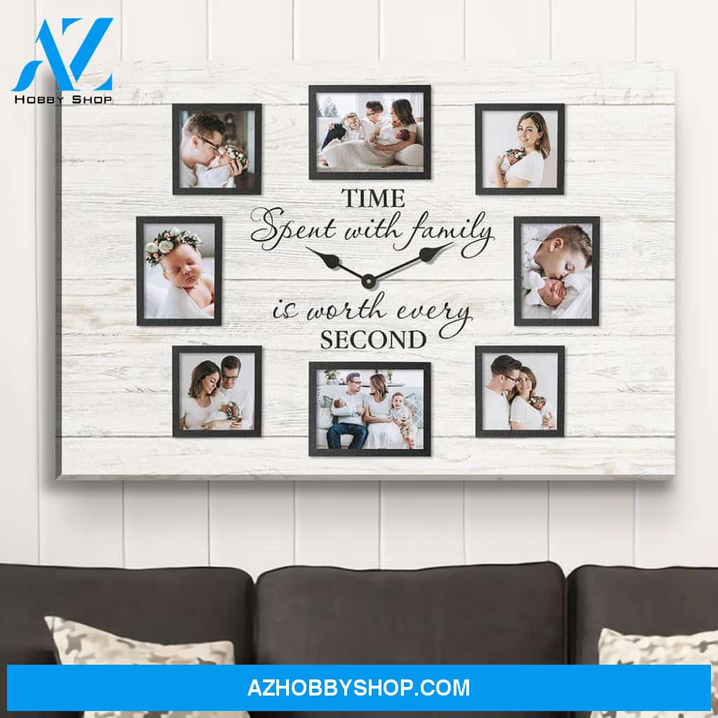 Spent Time With Family - Personalized Custom Photo Canvas