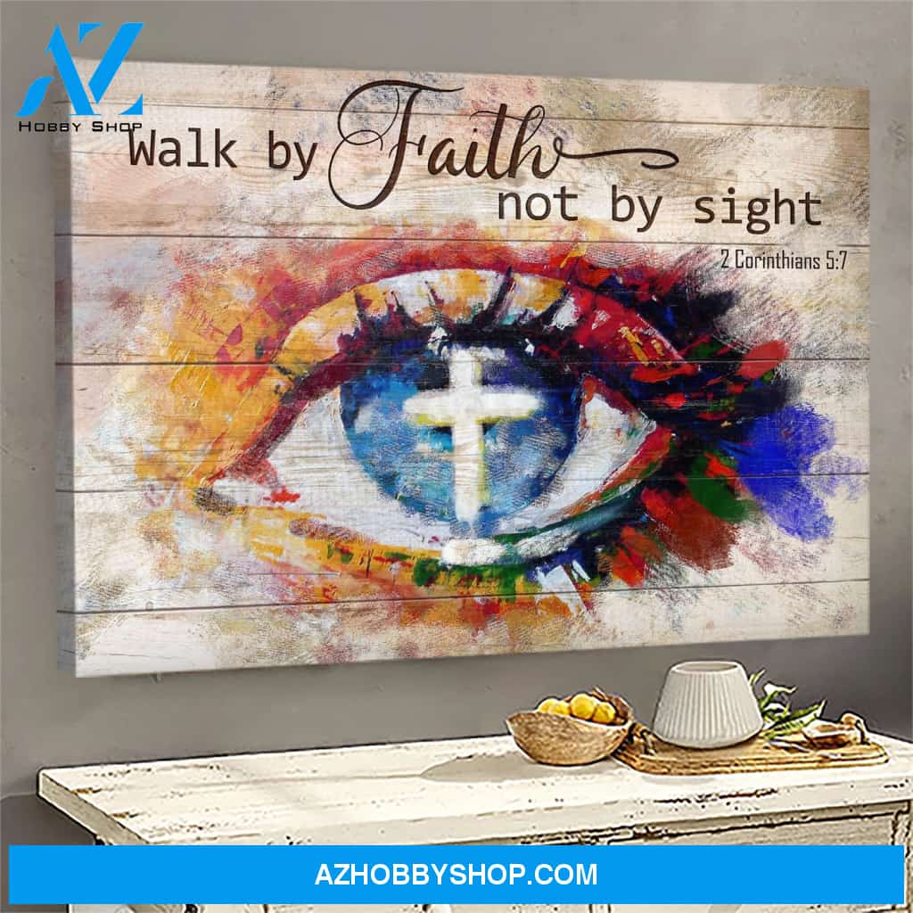 Stunning eyes - Walk by faith not by sight Jesus Landscape Canvas Prints - Wall Art