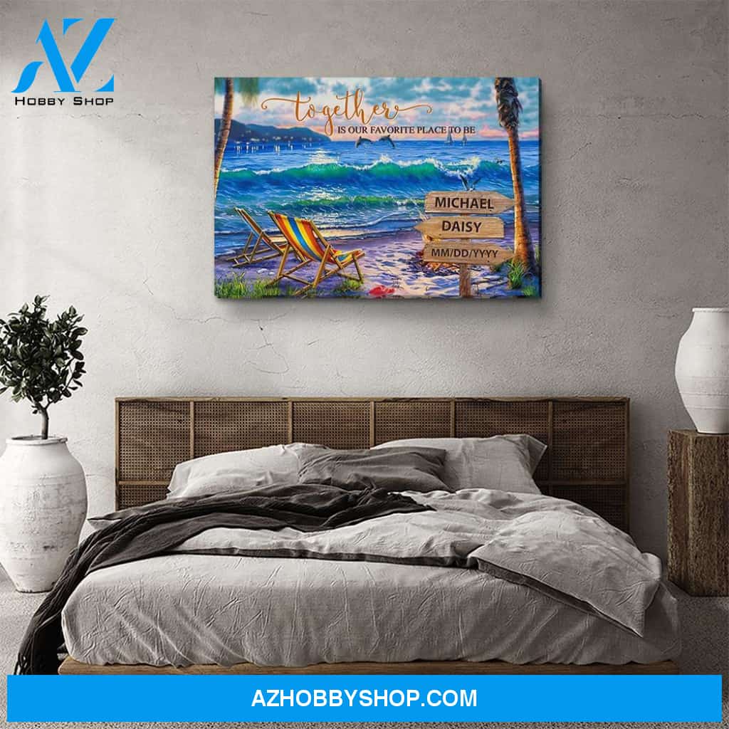 Sunset View Together - Personalized Custom Name Canvas