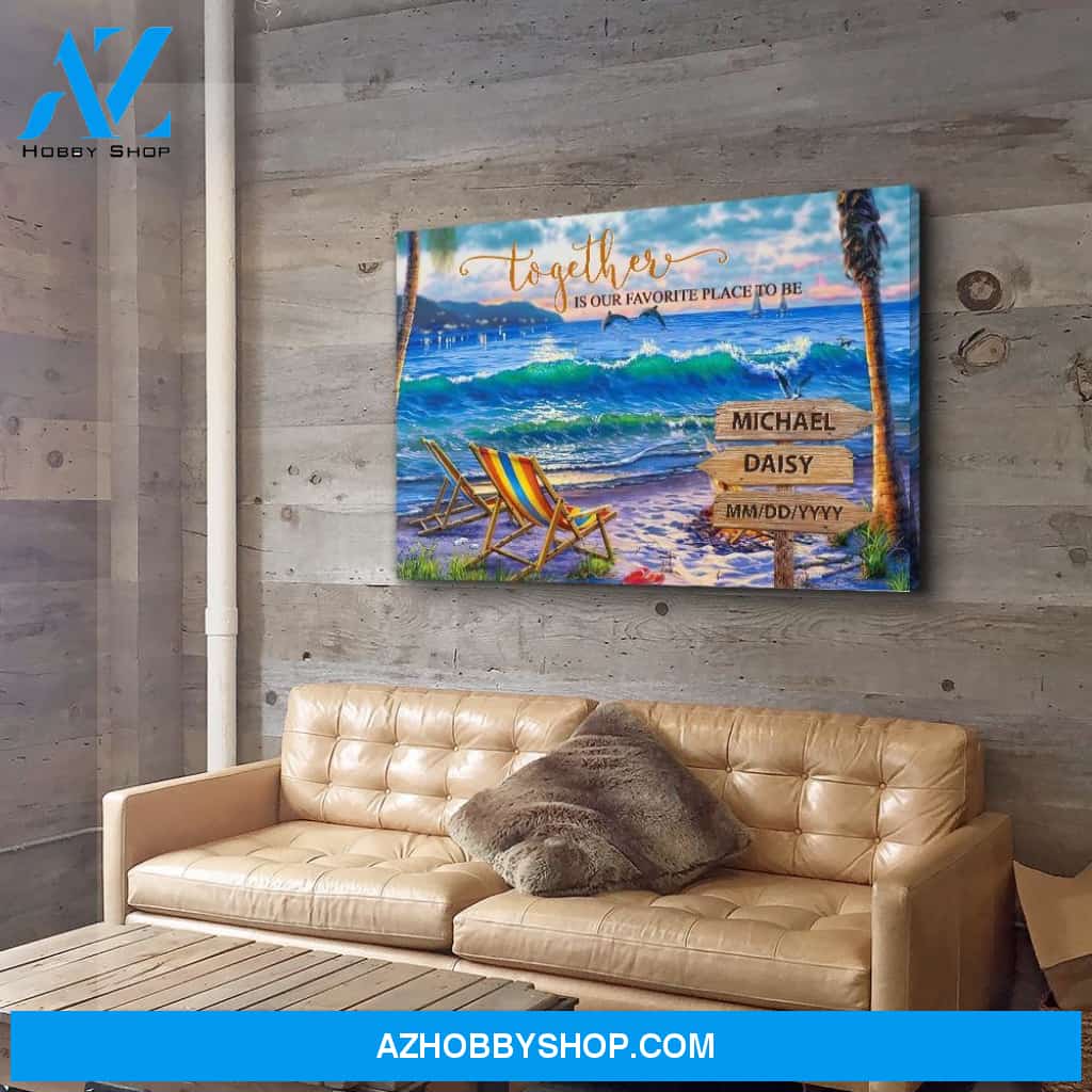 Sunset View Together - Personalized Custom Name Canvas