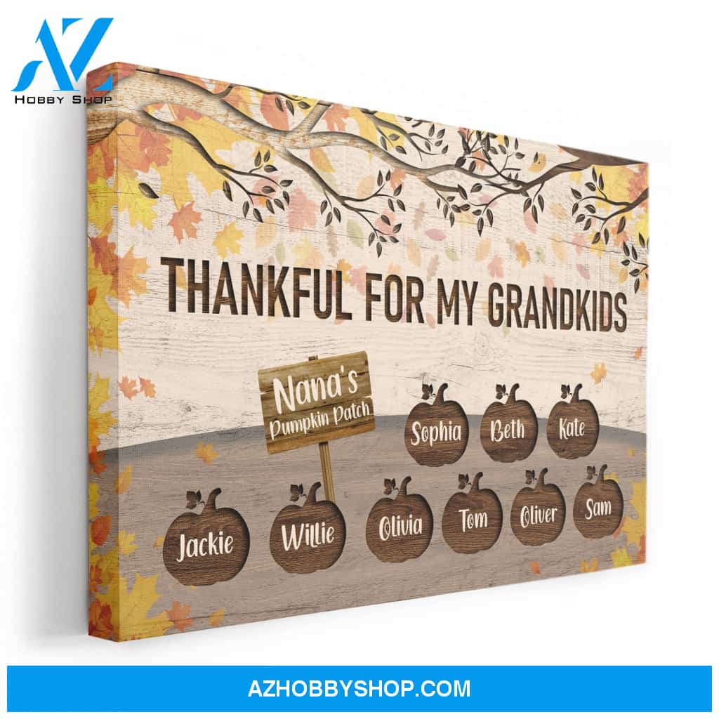 Thankful For My Little Pumpkins - Personalized Poster/Canvas - Thanksgiving Gift For Grandpa And Grandma