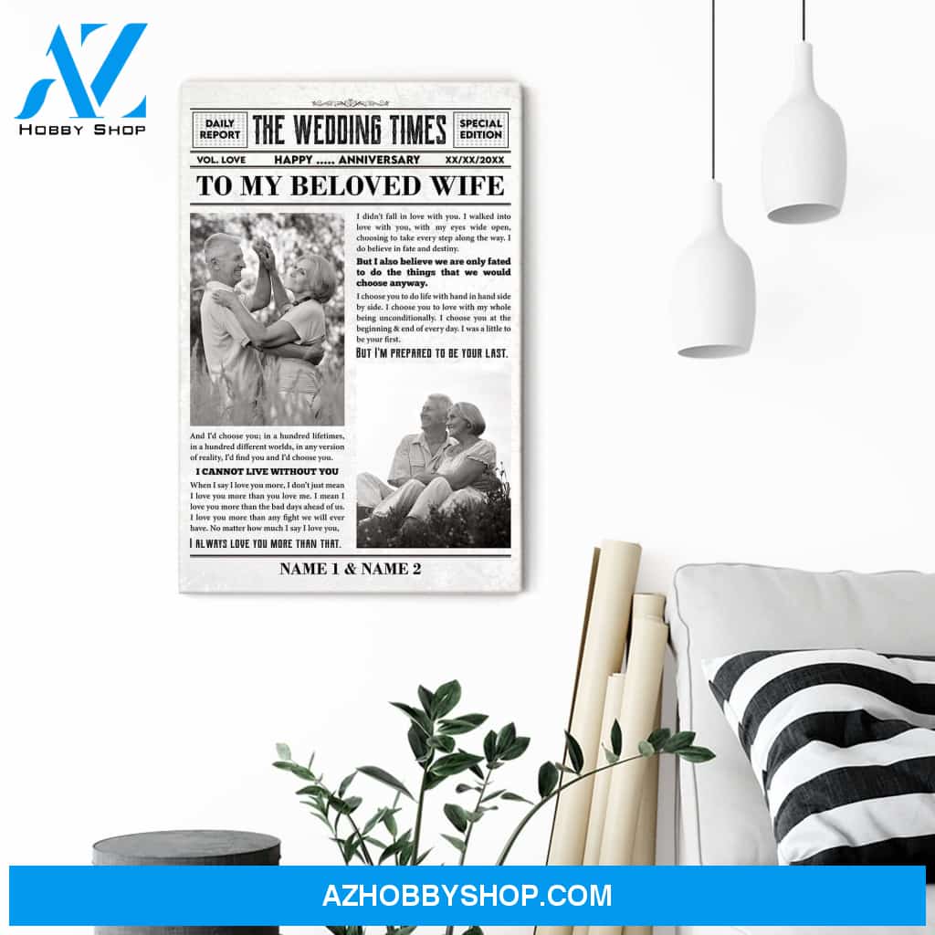 The Wedding Times To My Beloved Wife Canvas
