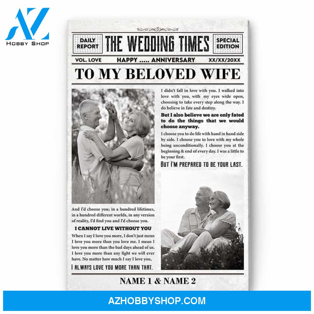 The Wedding Times To My Beloved Wife Canvas
