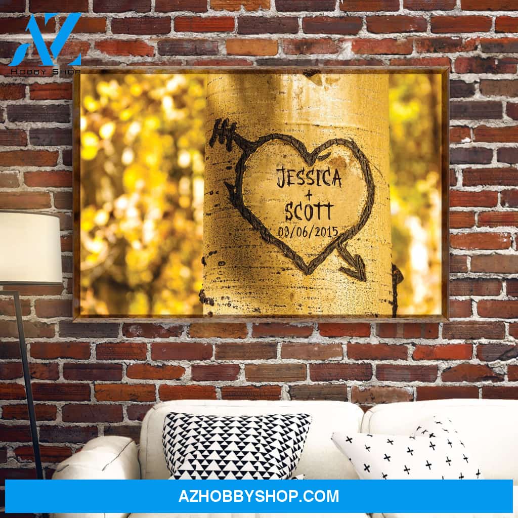Tree Heart Anniversary, Family Custom Poster/Canvas, Gift For Couple, Husband, Wife