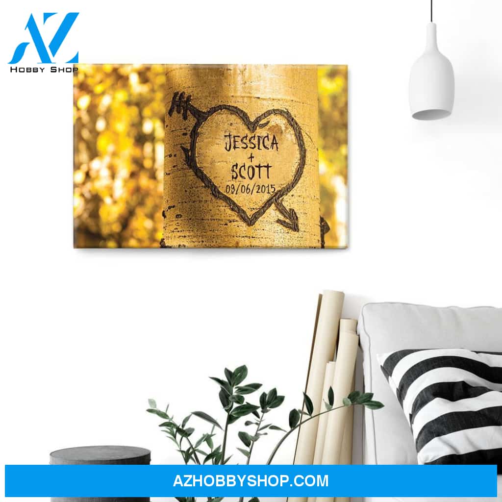 Tree Heart Anniversary, Family Custom Poster/Canvas, Gift For Couple, Husband, Wife