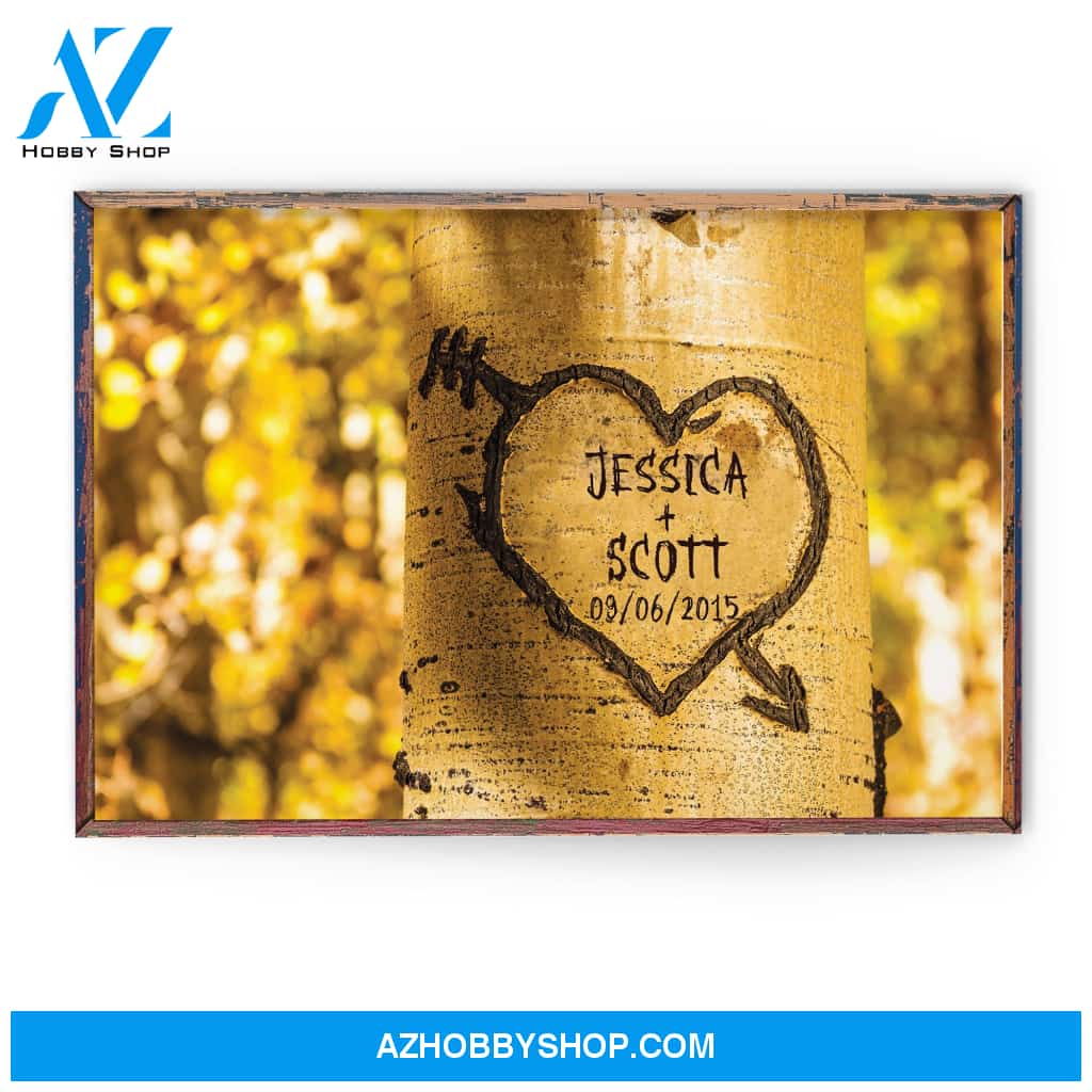 Tree Heart Anniversary, Family Custom Poster/Canvas, Gift For Couple, Husband, Wife
