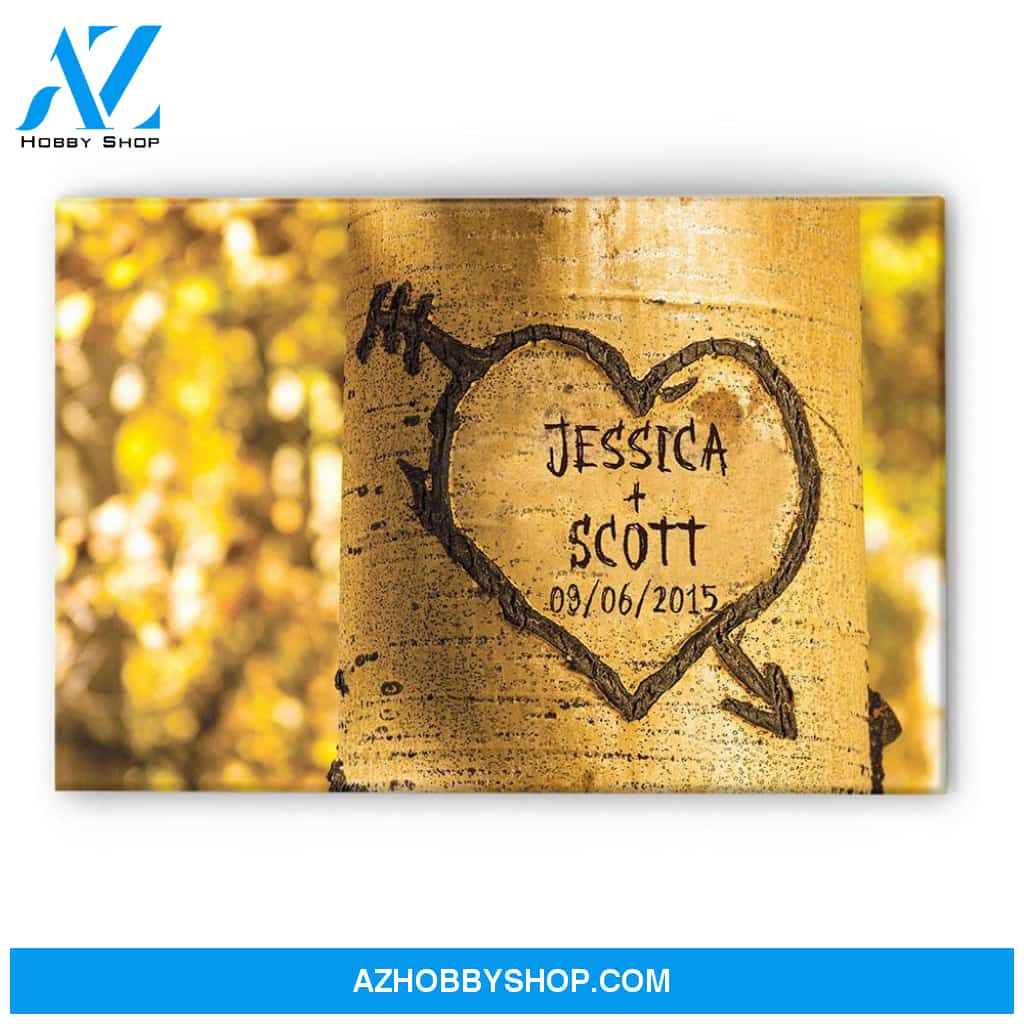 Tree Heart Anniversary, Family Custom Poster/Canvas, Gift For Couple, Husband, Wife