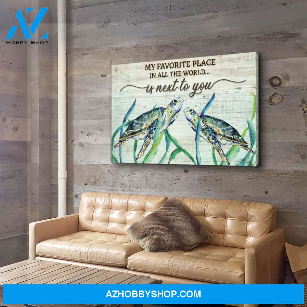 Turtle In Seaweed - Premium Matte Canvas