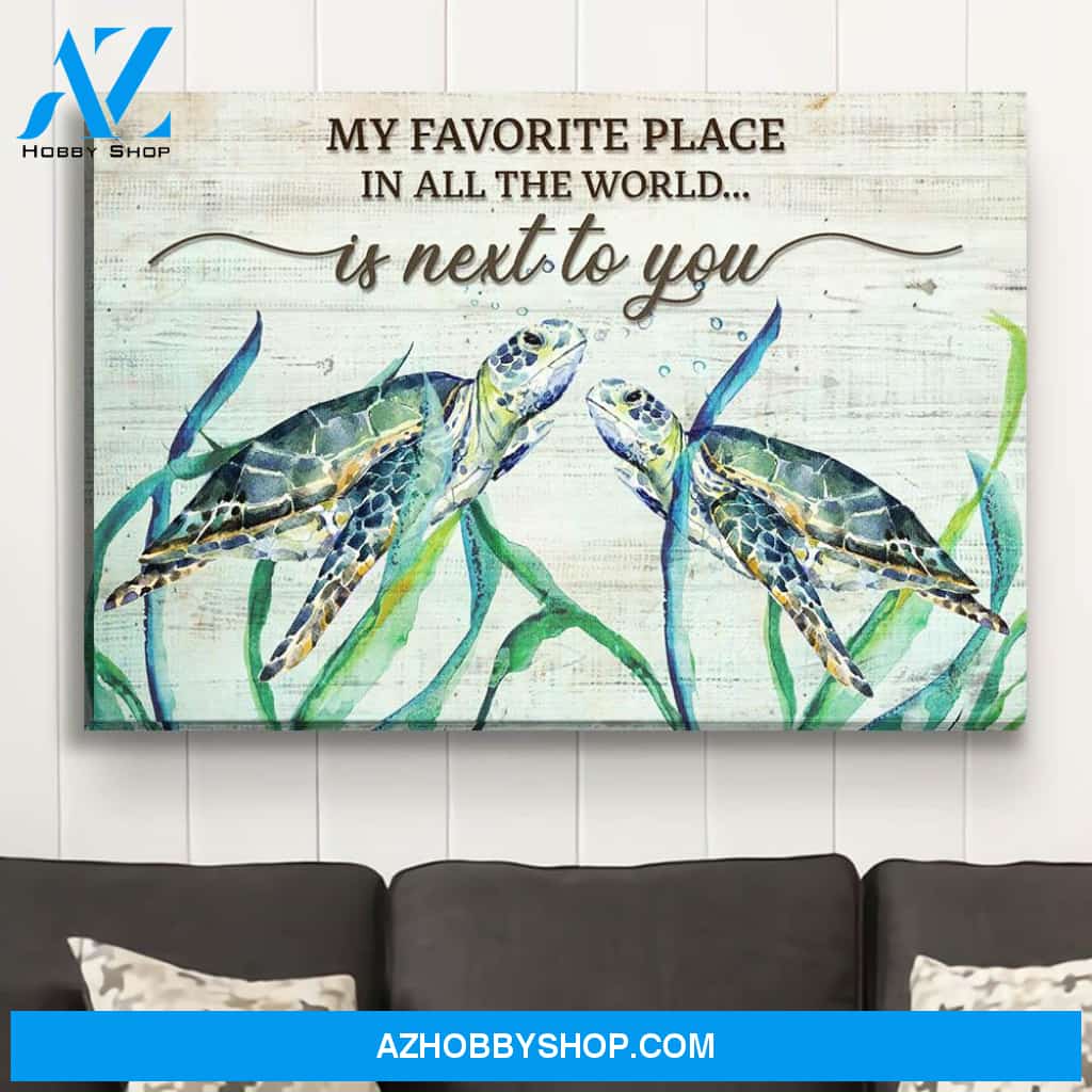 Turtle In Seaweed - Premium Matte Canvas