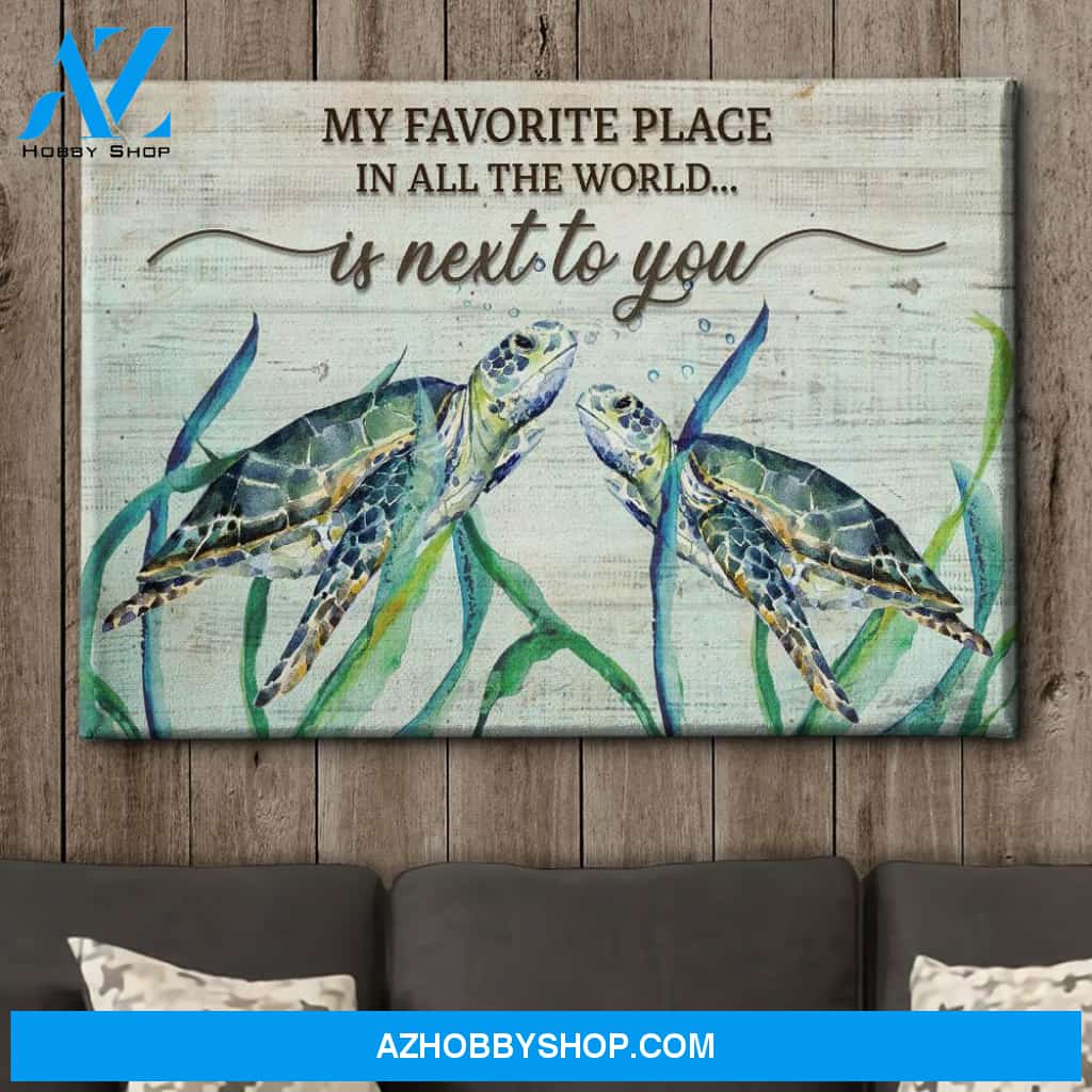 Turtle In Seaweed - Premium Matte Canvas