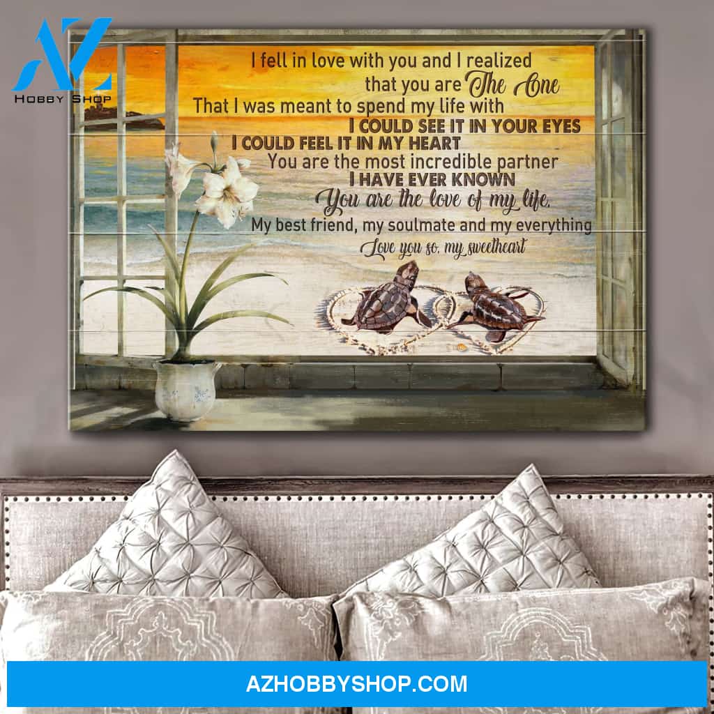 Turtle - You are the love of my life Couple Landscape Canvas Prints - Wall Art