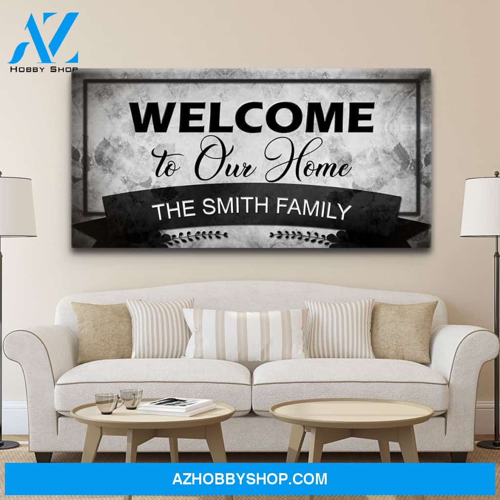 Welcome To Our Home V2 Personalized Premium Canvas