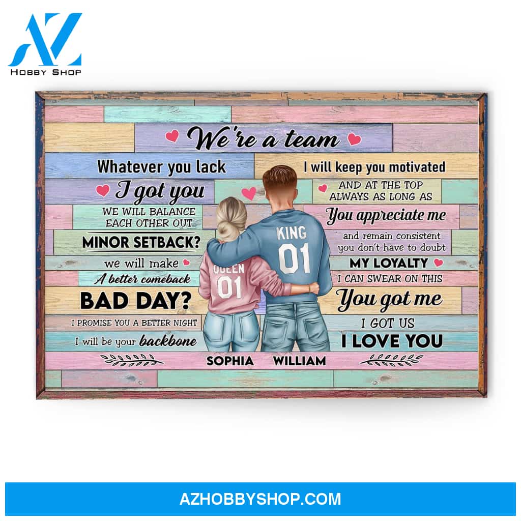 We're A Team, Couple Custom Poster/Canvas, Gift For Couple