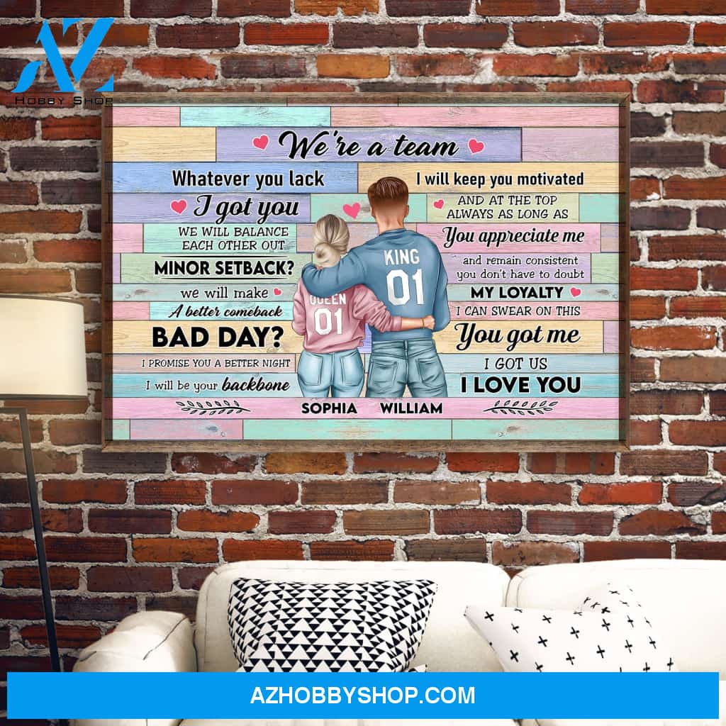We're A Team, Couple Custom Poster/Canvas, Gift For Couple